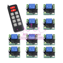 Interruptor de controle remoto sem fio rf de 12v 1ch, receptor de código de aprendizagem + 10 transmissores de chaves
