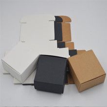 Caixa de papel kraft 50 peças, preto branco presente papelão caixa de papel artesanato embalagem artesanal sabão/caixa de doces 2024 - compre barato