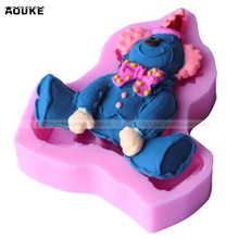 DIY Tools for Cake Decoration Lovely Cartoon Bear the Clown Smile 3D Liquid Silicone Pastry mould Pudding Ice Cube Soap Molds 2024 - buy cheap