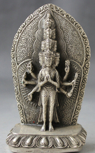 5" Tibetan Buddhism Silver Stand 1000 Arms Avalokiteshvara of Goddess Statue S0705 B0403 2024 - buy cheap