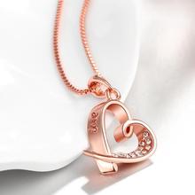 Romantic Pendant Necklaces Rose Gold Tin Alloy Link Chain Trendy White Rhinestone Sweet Designer Valentine's Day Jewelry Gifts 2024 - buy cheap