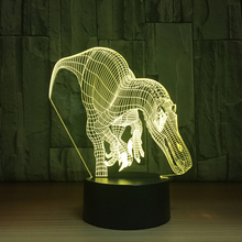 Dinosaurio 3D USB modelos lámpara de mesa LED noche luces 7 cambio de colores dormitorio Casa Decor regalos lámpara interesante luminoso juguete 2024 - compra barato