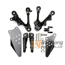 Free shipping motorcycle Front Footrests Foot pegs tripod Pedal stent assembly For Kawasaki Ninja ZX-6R ZX6R ZX636 2009 10 2011 2024 - buy cheap