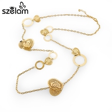 Szelam New Heart Necklaces & Pendants Unique Women Accessories Gold Color Statement Long Necklace Bijoux Sne150852 2024 - buy cheap