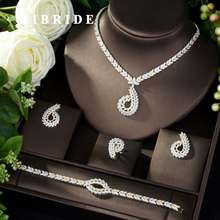 HIBRIDE Luxury  2 Tones 4pcs Bridal Zirconia Jewelry Sets for Women Party Dubai Nigeria CZ Crystal Wedding Jewelry Set N-973 2024 - buy cheap
