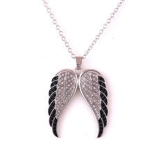 COLLAR COLGANTE de Arcángel para amantes patrón de alas con cristales brillantes románticas letras de amor escrito aleación de Zinc Dropshipping 2024 - compra barato