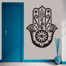 Виниловая наклейка на стену Fatima Yoga Vibes, домашний декор, наклейки «рыбий глаз» для гостиной, съемная Наклейка на стену «Хамса», Настенная картина AY1822 2024 - купить недорого