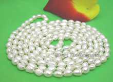 SALE Super Long 80" natural White 8-9mm BAROQUE Freshwater Pearl Necklace-1641 Free shipping Free shipping 2024 - buy cheap