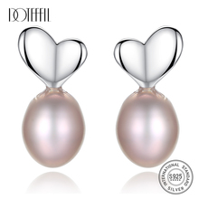 DOTEFFIL-pendientes de perlas naturales de agua dulce para mujer, aretes de amor de Plata de Ley 925, joyería de perlas, regalo de boda/fiesta 2024 - compra barato