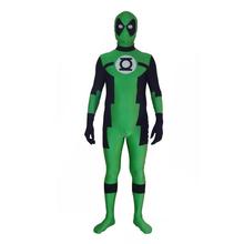 New Green and Black Spandex Superhero Costume Zentai Bodysuit 2024 - buy cheap