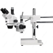 Simul-Focal Stereo Zoom Microscope--AmScope Supplies 3.5X-90X Simul-Focal Stereo Zoom Microscope on Dual Arm Boom Stand 2024 - buy cheap