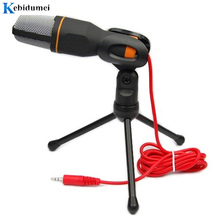 Kebidumei-micrófonos de estudio de sonido estéreo con cable, micrófono condensador, Karaoke, con soporte, Clip para PC, portátil y Notebook 2024 - compra barato