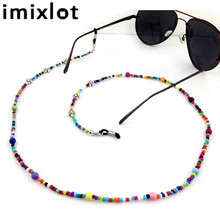 IMIXLOT-gafas de sol coloridas e informales para mujer, con cuentas, cadena para gafas de lectura, cordón de soporte, correa para el cuello 2024 - compra barato