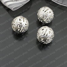Atacado 18mm cor de prata esfera vazada contas de ferro achados acessórios 20 peças (jm3744) 2024 - compre barato