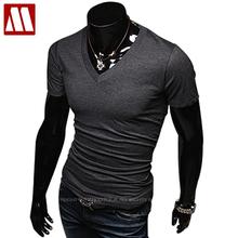 2022 New style Fashion Summer Tops mens t shirt short sleeve V neck t shirts men fitness brand undershirt 20 color Asia S-XXXXXL 2024 - buy cheap