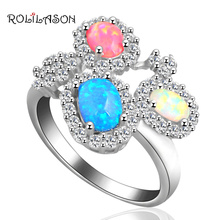 Женское кольцо roilason, серебряное кольцо из стерлингового серебра 925 пробы с огненным опалом по самой низкой цене, ювелирных изделий для здоровья, США, Sz #6 #7 #8 #9 OR605 2024 - купить недорого