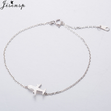 Jisensp Silver Color Jewelry Matte Aircraft Airplane Plane Chain Bracelets for Women Adjustable Charm Bracelet 2024 - buy cheap