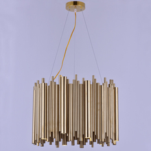 Pós moderna retangular metal tubo chapeamento criativo luz pingente nordic personalidade villa sala de estar sala jantar quarto lâmpadas