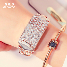 Женские часы G & D, женские часы, роскошный браслет, вечерние часы с кристаллами и крышкой, женские часы, женские кварцевые часы 2024 - купить недорого
