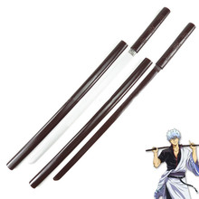 Arma para cosplay de madeira, anime gintama gintoki sakata "toyako", espada com lâmina de anime, arma adereço para cosplay, halloween, frete grátis 2024 - compre barato