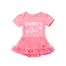 Очаровательная Одежда для новорожденных девочек, розовое боди с длинным рукавом и кружевной юбкой-пачкой, детская одежда 2024 - купить недорого