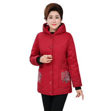 Plus size XXL-7XL parkas women print cotton coat Thick warm middle aged female Hooded tops Single-breasted Cotton jackets N327 2024 - buy cheap