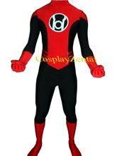Freeshipping lanternas vermelhas elastano super-herói cosplay traje de halloween 2024 - compre barato