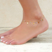 Модная цепочка на ногу со звездой и кристаллами для женщин, простые элегантные летние пляжные браслеты на ногу, ювелирные изделия 2024 - купить недорого