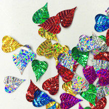 50g/lot PVC Leaf Sequins 15*20mm Sewing DIY Christmas Accessories For Crafts Leaves With 1 Side Hole Mix Laser Colors Confetti 2024 - buy cheap