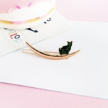 2018 Fashion Japanese Korean Women animal Hairpin Spiral metal cute cat moon lady Hair Pins Clip Barrette alloy Hair Accessories 2024 - buy cheap