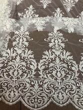Высококачественный чистый белый Африканский шнур с блестками sat-51546 вышивка дизайн французская сетчатая кружевная ткань новейшие нигерийс... 2024 - купить недорого