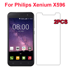 2 шт., защитная пленка для экрана Philips Xenium X596, закаленное стекло для смартфона, Передняя Защитная стеклянная пленка для Philips Xenium X596, чехол 2024 - купить недорого