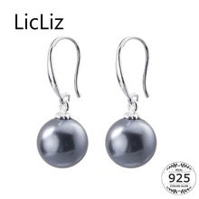 LicLiz Simple 925 Sterling Silver Drop Earrings for Women Fashion Black Pearl Dangle Earring Silver Jewelry Birthday Gift LE0462 2024 - buy cheap