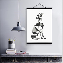 Cão animal abstrato personalidade impressão nordic pintura da lona poster decoração casa arte da parede para sala de estar quarto diy 2024 - compre barato