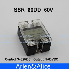 80DD SSR Control voltage 3~32VDC output 5~60VDC DC single phase DC solid state relay 2024 - buy cheap