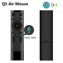 Q5-Control de voz inalámbrico para caja Android TV, dispositivo inalámbrico con 2,4G, Sensor giroscópico RF, Control remoto inteligente con micrófono para X96 H96, Mini PC 2024 - compra barato