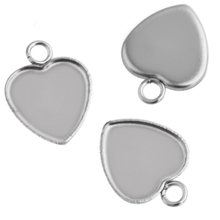 BASEHOME 20pcs 12mm Heart Pendant Base Stainless Steel Pendant Settings Cabochon Base Bezel Trays Blank Fit Cabochons Cameo DIY 2024 - buy cheap