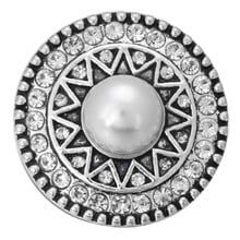 10pcs/lot New Round 18MM Snap Button Jewelry Crystal Pearl Snap Metal Snap Buttons fit Ginger Snap Bracelet Bangles For Women 2024 - buy cheap