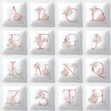 45x45cm Kids Room Decoration Letter Pillow English Alphabet Polyester Cushion Cover for Sofa Home Decoration Flower Pillowcase 2024 - buy cheap