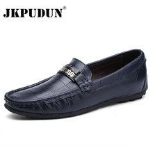 JKPUDUN Genuine Leather Men Shoes Luxury Brand Loafers 2018 Italian Designer  Mens Shoes Casual Black Slip On Moccasins Big Size 2024 - buy cheap