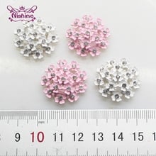 Nishine 10PCS 25MM Flower Alloy Button Special Shiny Rhinestone Diamond Button Wedding Decorative Jewelry Diy Hair Accessory 2024 - buy cheap