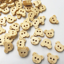 Botões decorativos de urso de madeira natural, 25/100 peças, 2 buracos, costura de madeira para scrapbooking wb66 2024 - compre barato