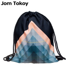 New fashion Women Geometric patterns drawstring Backpack 3D printing travel softback  mochila drawstring bag 2024 - buy cheap