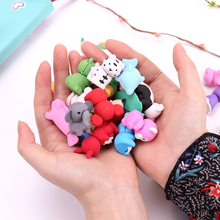 1PC Cute Animal Style Kawaii Eraser Pencil Novelty Stationery School Supplies Kawaii Material Cute Erasers Hot 2024 - buy cheap