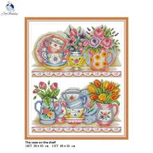 The Vase On the Shelf Counted DMC Cotton Thread 14CT 11CT Patterns Printed on Canvas Cross Stitch Needlework Embroidery Sets 2024 - buy cheap