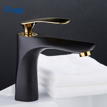 Frap Basin Faucet Bathroom gold handle Black body Faucet Painting Finish Basin Sink Tap Mixer Hot & Cold Water Faucet Y10057 2024 - купить недорого