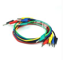 5 шт./лот, 5 цветов, новая модель 150 дюйма, 4 мм, 16awg, силиконовые высоковольтные тестовые выводы типа «банан-банан», кабель, двухсторонний провод 15 А 2024 - купить недорого