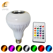 Smart  E27 RGB RGBW Wireless Bluetooth Speaker Bulb 12W Music Playing Dimmable LED Bulb Light Lamp with 24 Keys  Remote Control 2024 - buy cheap