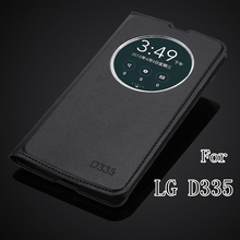 Battery Back Cover Flip Leather Case for LG L Bello D335 D331 D337 Dual SIM  Quick Circle Clear  Window View  Case 2024 - buy cheap
