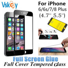 VSKEY 10PCS Full Glue Tempered Glass For iPhone 6 6s 7 8 Plus Screen Protector 4.7 in 5.5 inch Full Cover Protector Film 2024 - buy cheap